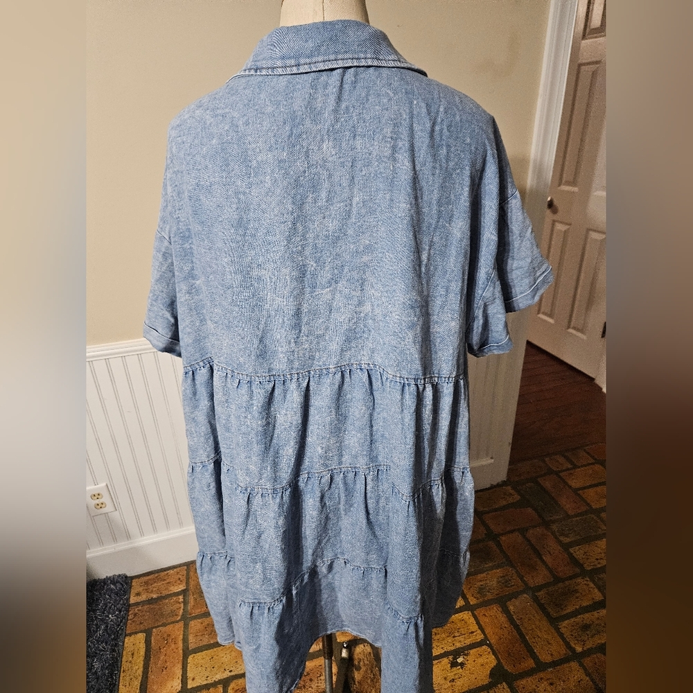 ODDY Light Blue Denim Dress - Picture 3 of 4